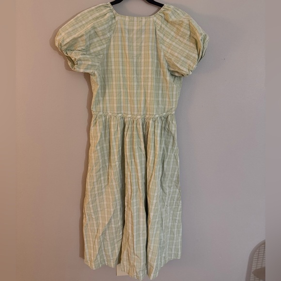 Madewell Plaid Tie-Waist Midi Dress Gingham in Green size XXS - Picture 5 of 8